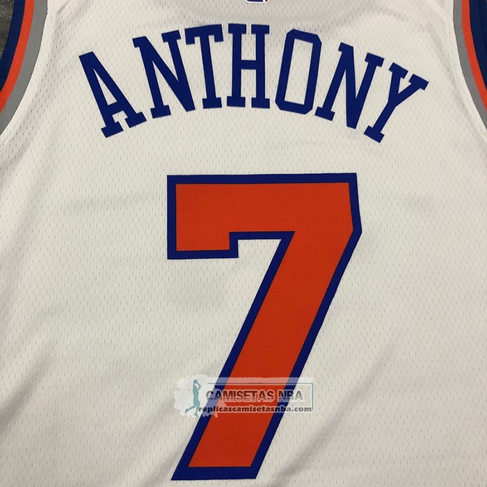 Camiseta New York Knicks Carmelo Anthony NO 7 Association Blanco